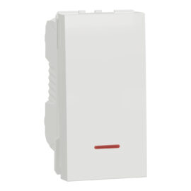 Schneider NU316118S | Switch, New Unica, 1-pole 1-way, 16AX, 1 module, indication lamp, white