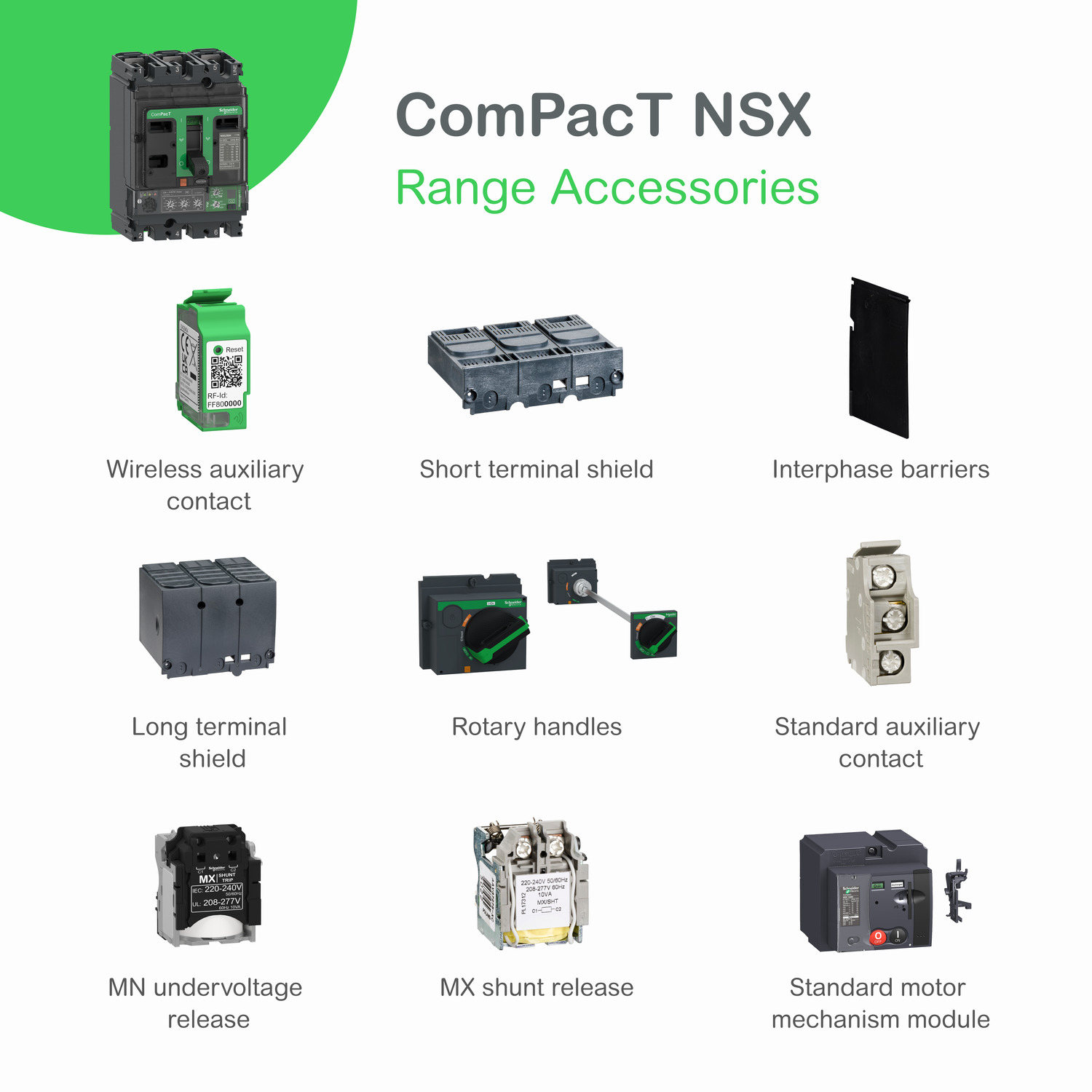 Schneider C25H42D250 | Circuit breaker ComPacT NSX250H, 70kA at 415VAC, MicroLogic 2.2 trip unit 250A, 4 poles 4d