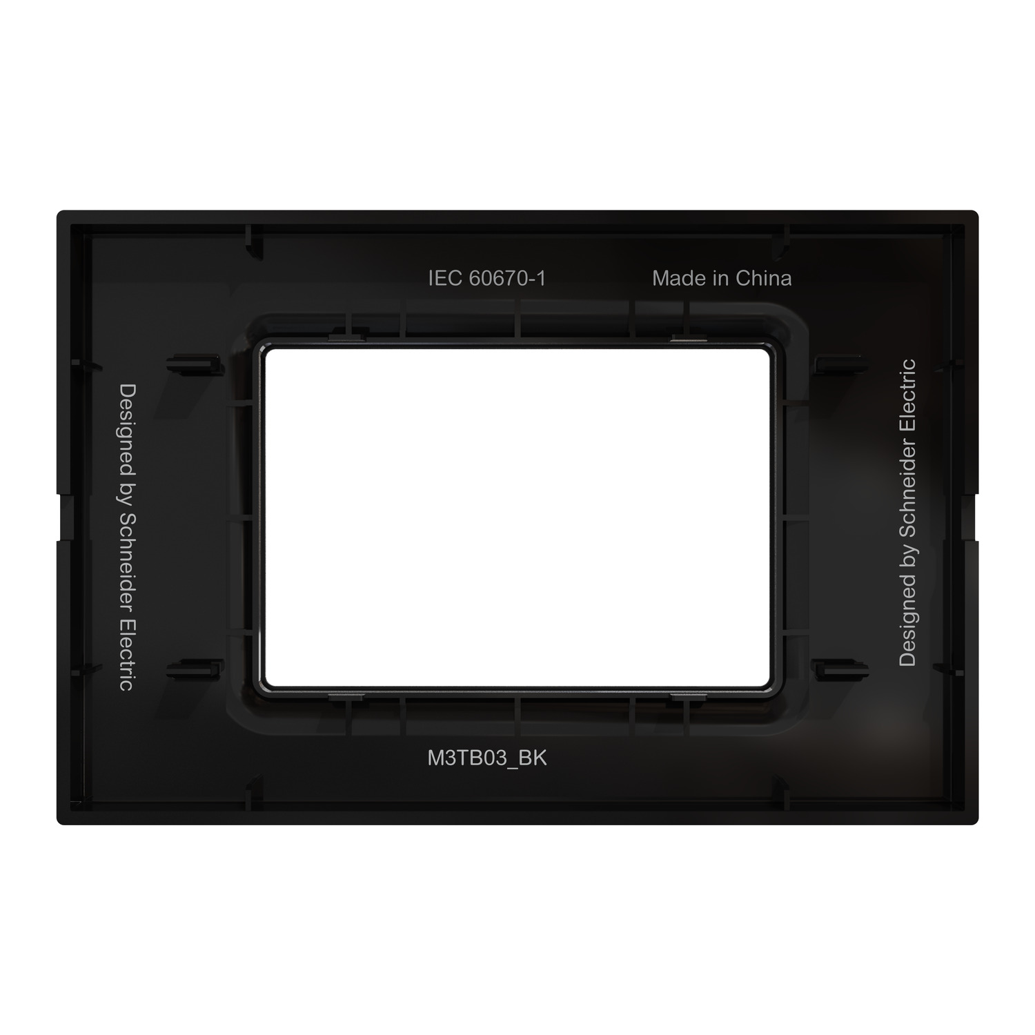 Schneider M3TB03_BK | Cover frame, Miluz E, 3 gang, Black